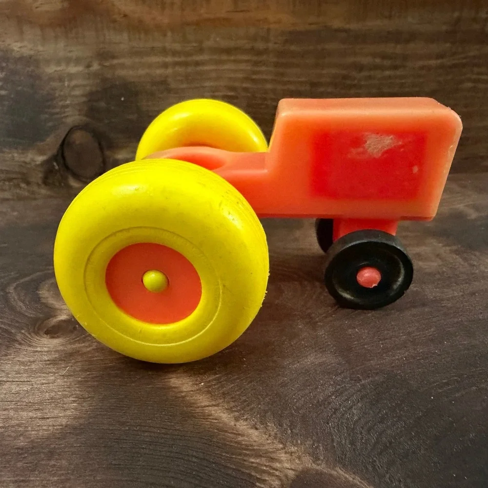 Vintage Lot Little Tikes Bridge Fisher Price Tractor and 1981 CBS Red Wagon Set